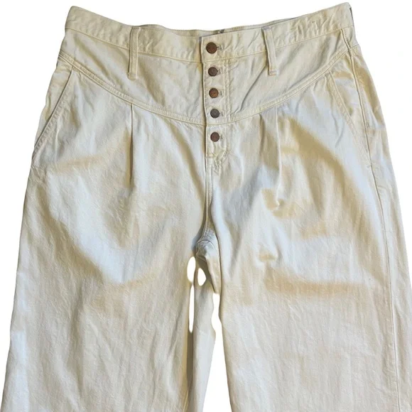 Madewell Super Wide Leg Exposed Button Fly High Waisted Jeans Size 33 - Picture 3 of 9